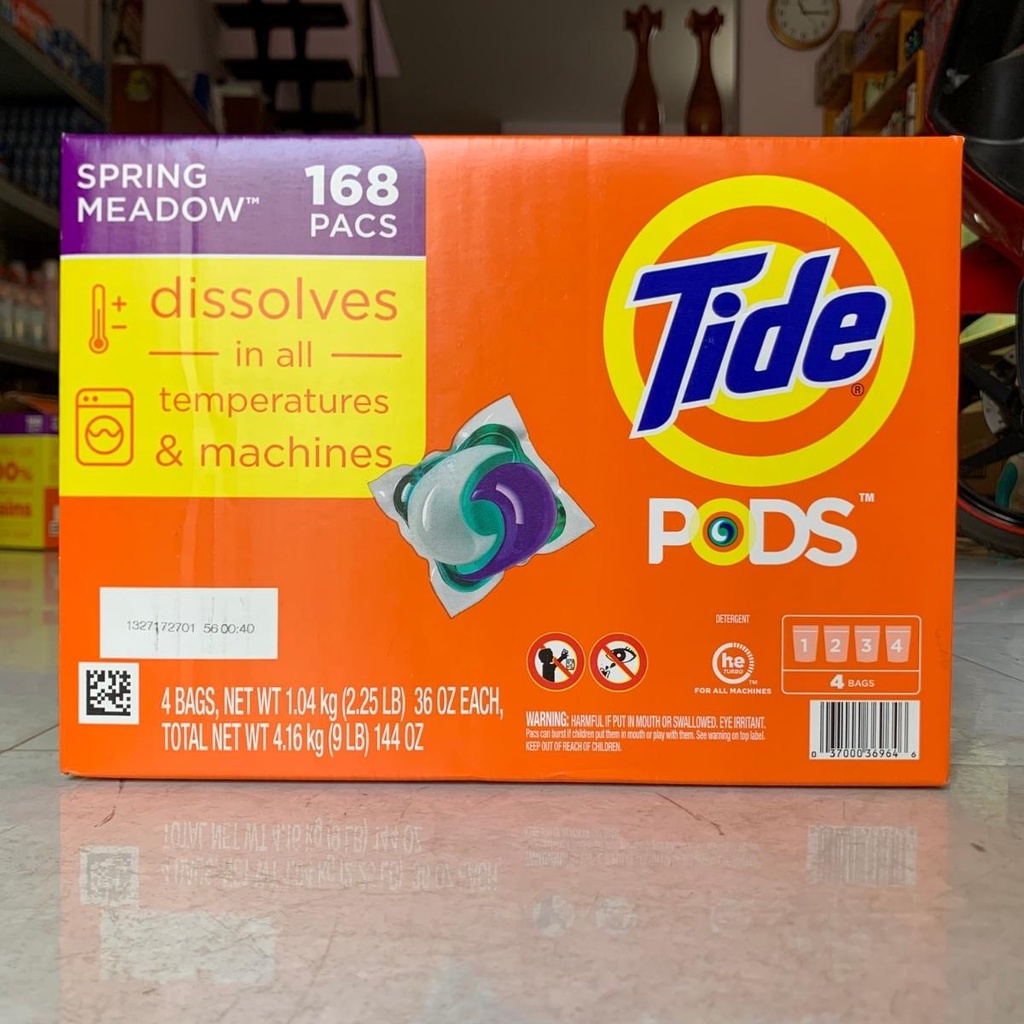 Viên giặt quần áo Tide Pods Mỹ thùng 168 viên - Hàng nhập khẩu