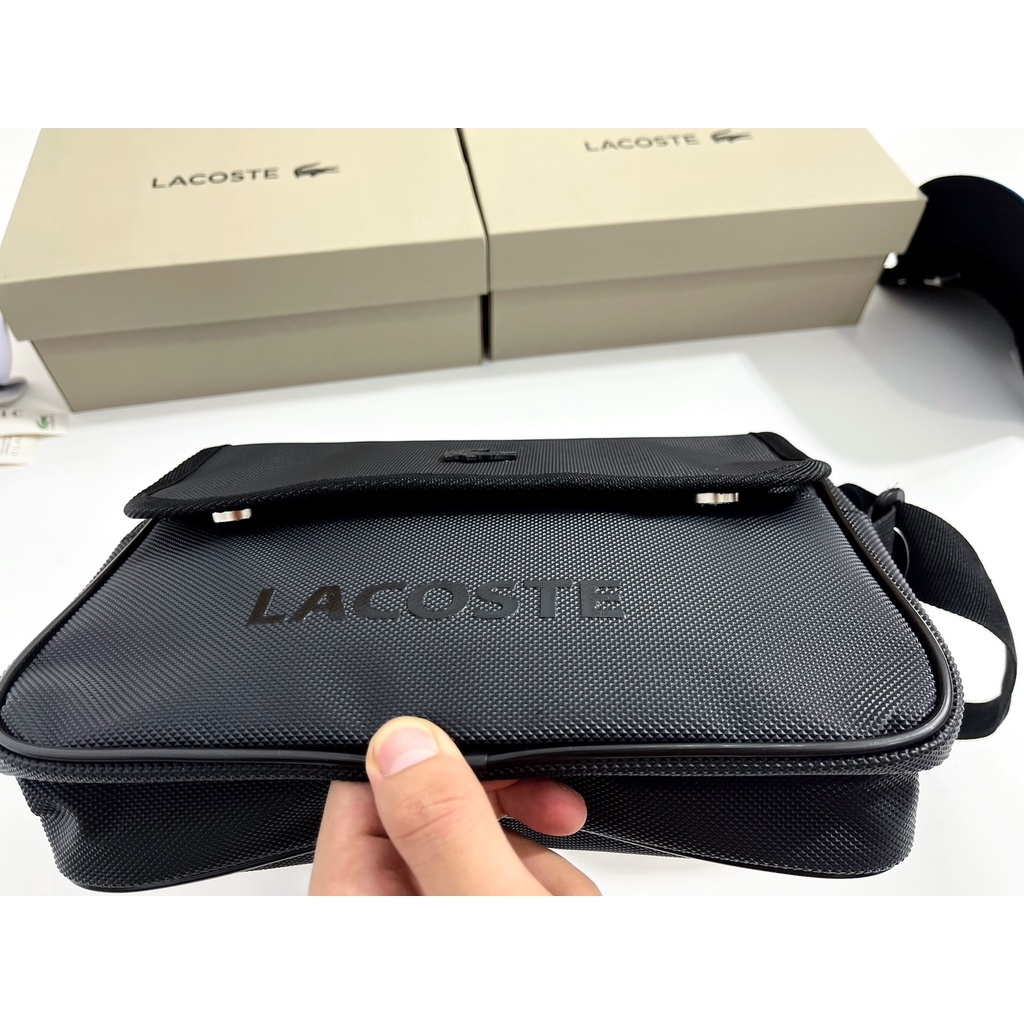 Túi đeo chéo nam crossbody messenger lacossste logo kim loại - Hàng xuất xịn [ HONGPHUC ]