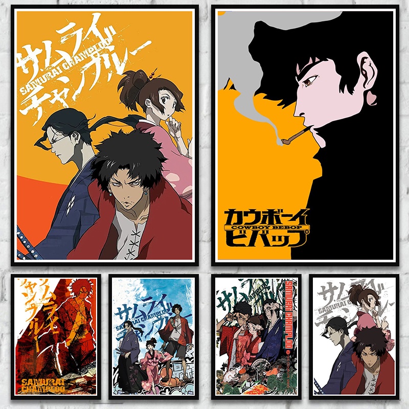 Poster Hoạt Hình samurai champloo Bằng Giấy kraft Chất Lượng Cao Trang Trí Phòng Khách / Quán bar