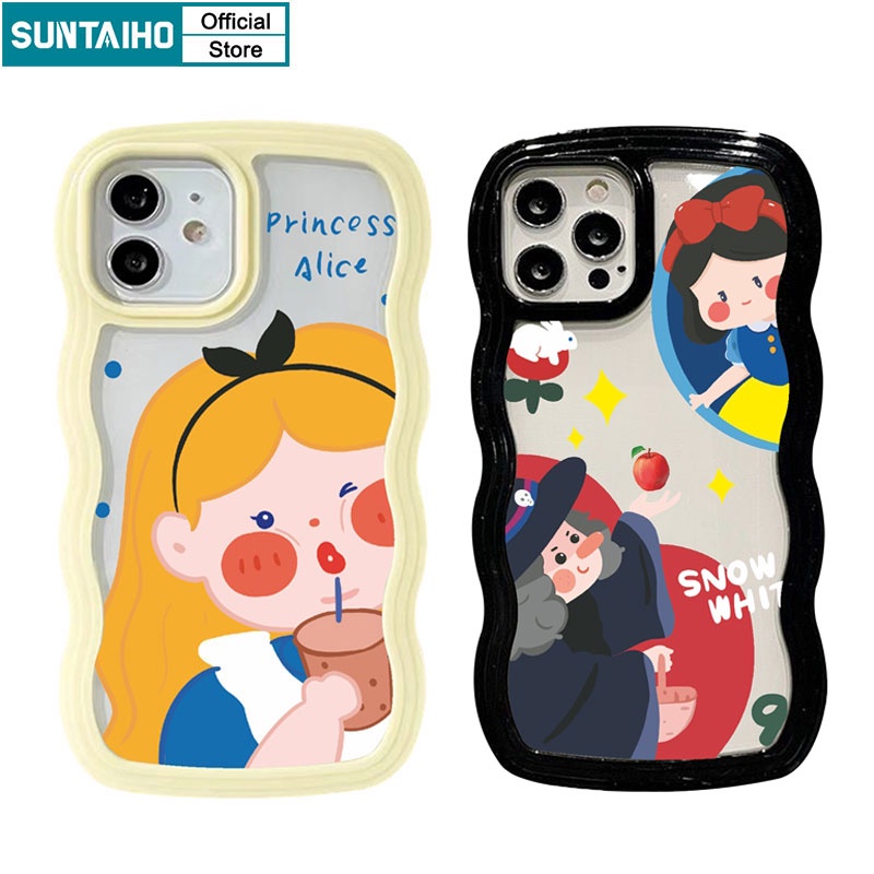Suntaiho ốp lưng iphone Ốp điện thoại mềm in hình công chúa hoạt hình thích hợp cho iPhone 11 Pro 13 12 Pro Max 11 X XS Max XR 7 Plus