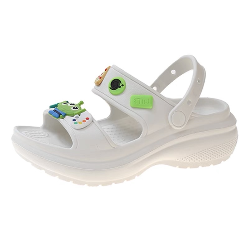 Dép Cross nữ đế độn 4cm tặng kèm bộ 12 sticker cute cho bạn nữ đi học đi chơi  - DL166