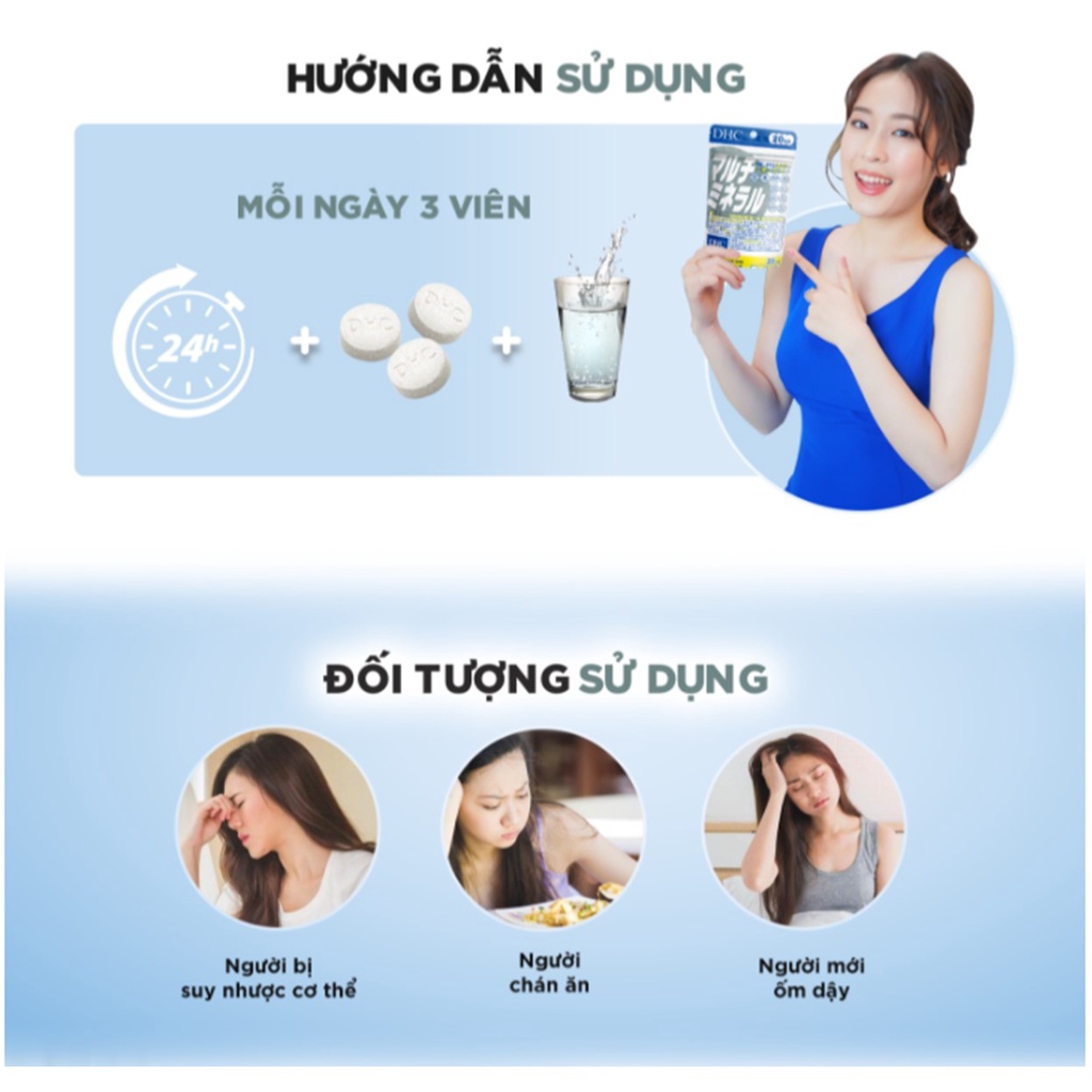 Viên Uống Khoáng Tổng Hợp DHC Multi Minerals 30 Ngày (90v/gói)