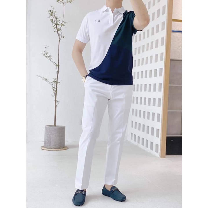 Áo Polo Nam Cotton The D Phối Màu Độc Đáo Dáng Regular Fit, Chất Liệu Cotton Mềm Mịn, Thoáng Mát, Thấm Hút Tốt