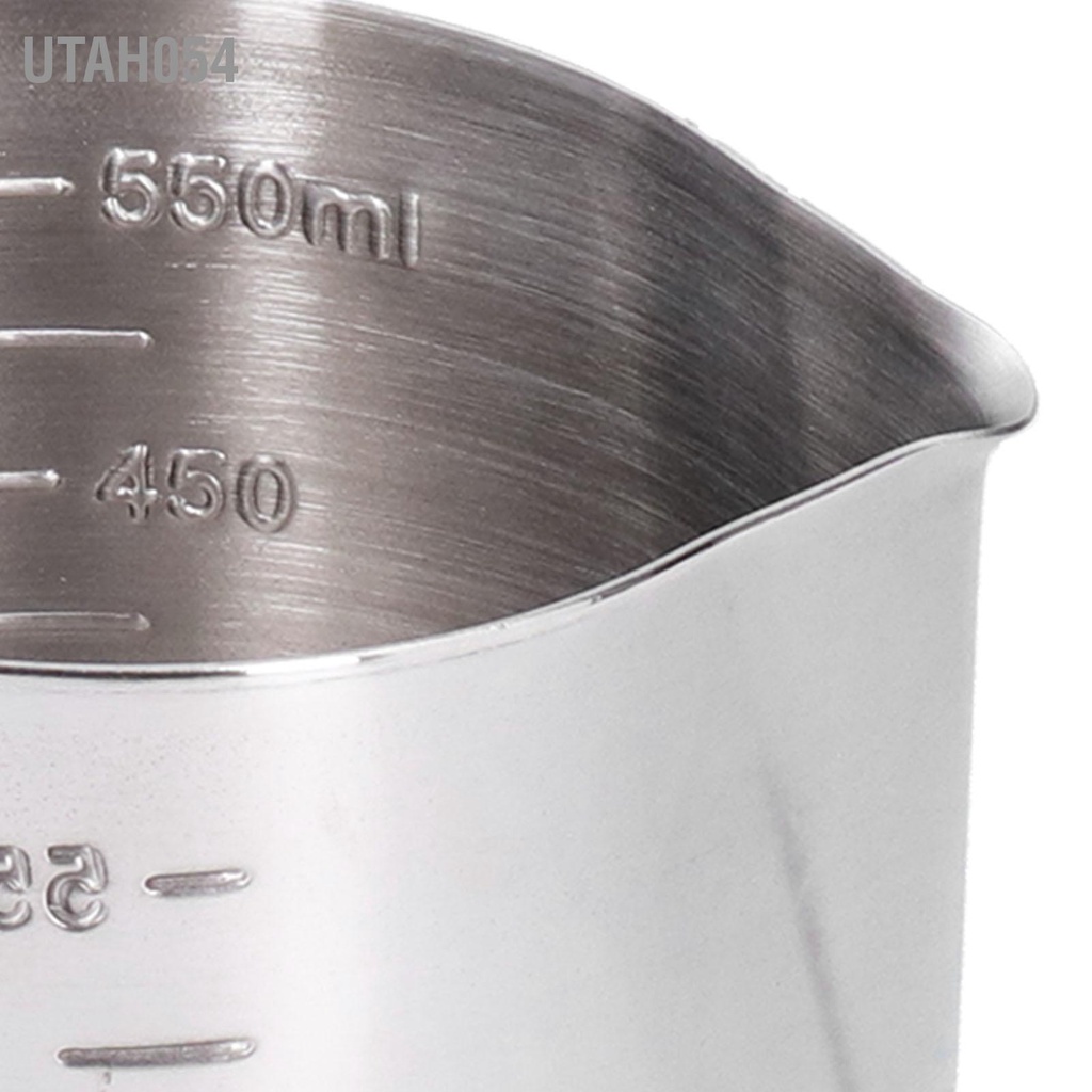 Utah054 Bình sữa đánh bọt pha cà phê bằng thép không gỉ với cân đo cho quán tiệc tại nhà