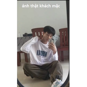 [Mã 11FASHIONSALE1 giảm 10K đơn 50K] 【Keroro】ÁO phông dài tay nam nữ dáng dộng in chữ trước ngực HOT ( kèm ảnh thật) | BigBuy360 - bigbuy360.vn