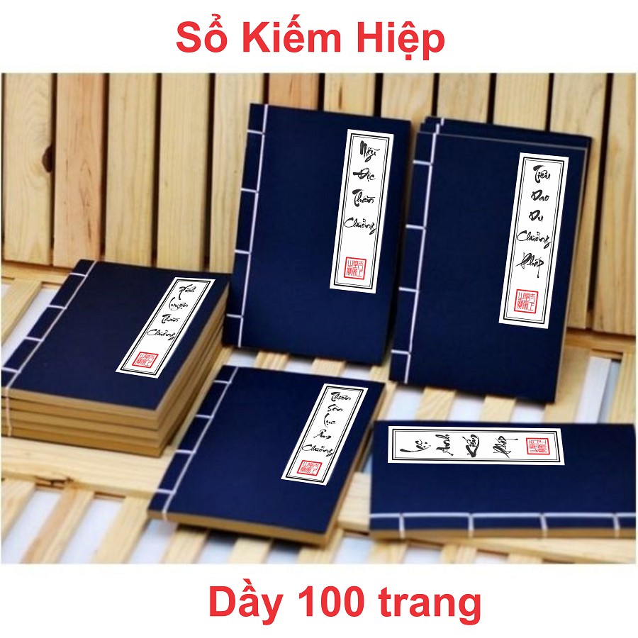 COMBO 2 QUYỂN Sổ võ công cổ trang Phim kiếm hiệp - Bìa có tiếng việt, DẦY 100 TRANG