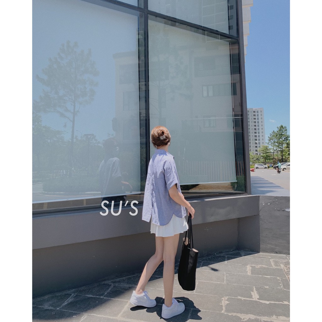 Áo sơ mi kẻ tay gập cúc lưng A1841 SUSTORE
