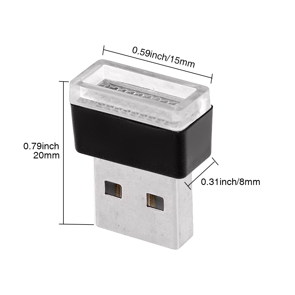 Đèn LED USB Mini Trang Trí Nội Thất Xe Hơi Màu Neon 5 Kiểu Chất Lượng Cao