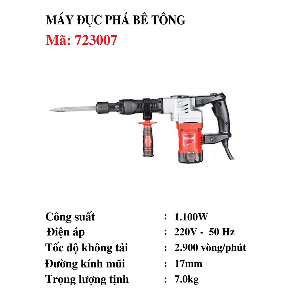 Máy Đục Bê Tông Sencan 723007
