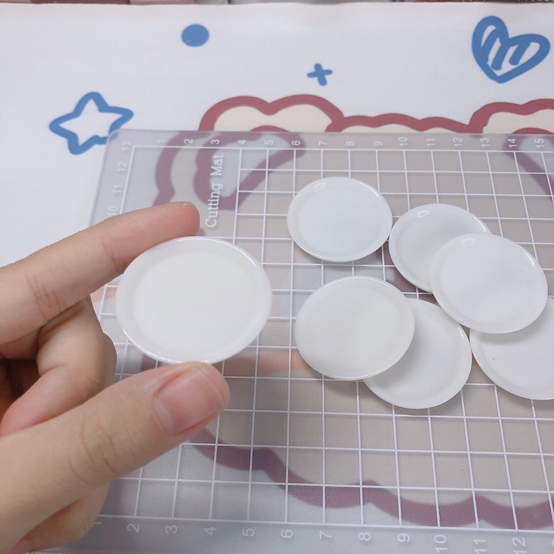 đồ chơi đĩa nhựa tròn mini cho búp bê, làm handmade