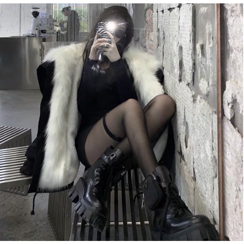 Áo khoác dạ lông cực dày dặn ulzzang | BigBuy360 - bigbuy360.vn