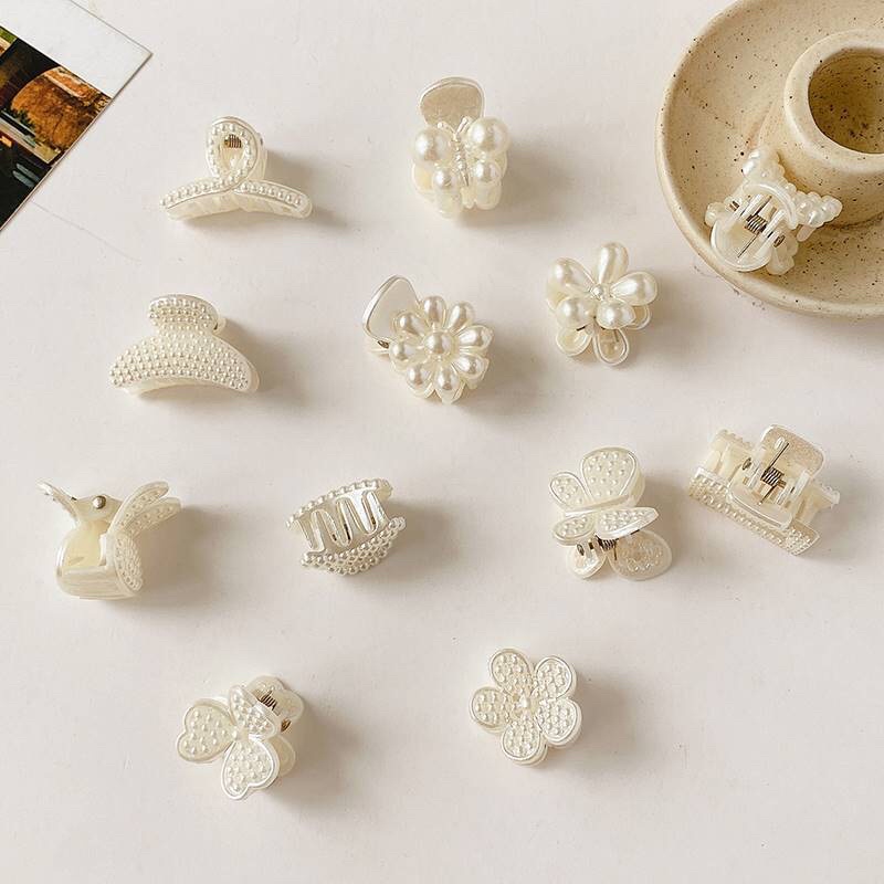 Kẹp Tóc Mái Nhựa Giả Ngọc Trai Size Mini Phong Cách Hàn Quốc