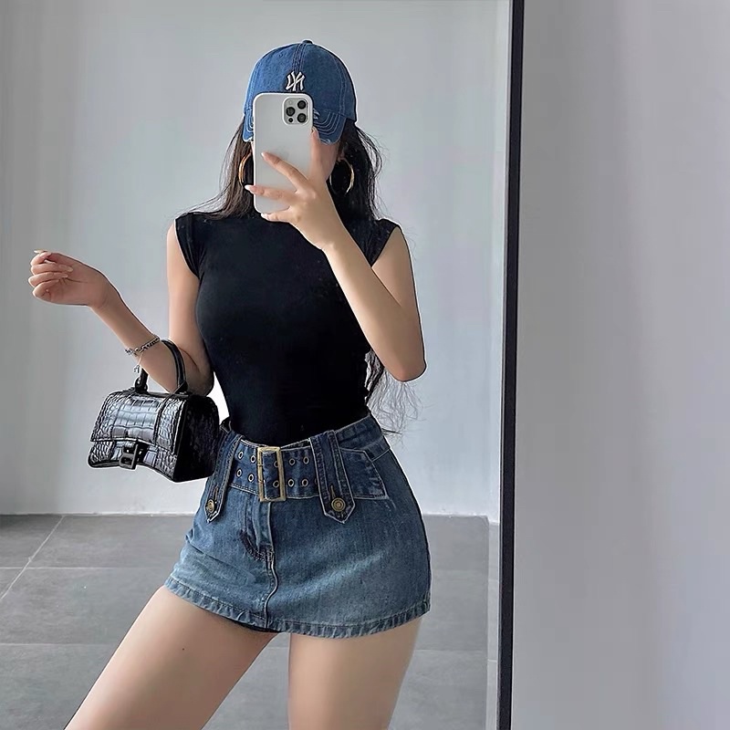 Chân váy jeans cá tính ( có kèm quần trong )