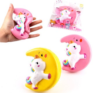 c[Độc] Squishy - Ngựa cưỡi trăng vàng (11x10x4cm)z