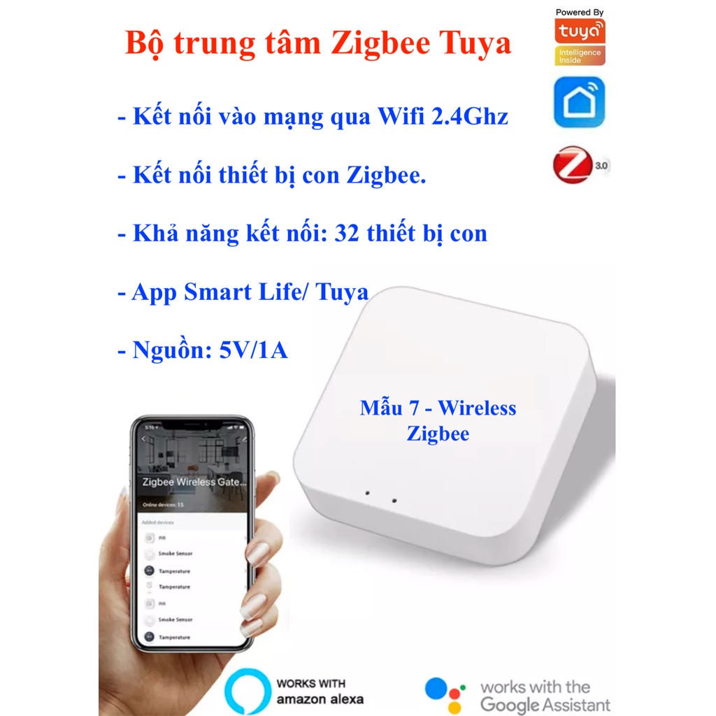 Bộ trung tâm Tuya / Hub / Gateway / Bộ tiếp sóng Tuya Zigbee , Bluetooth , Wifi , LAN , Repeater , HomeKit -