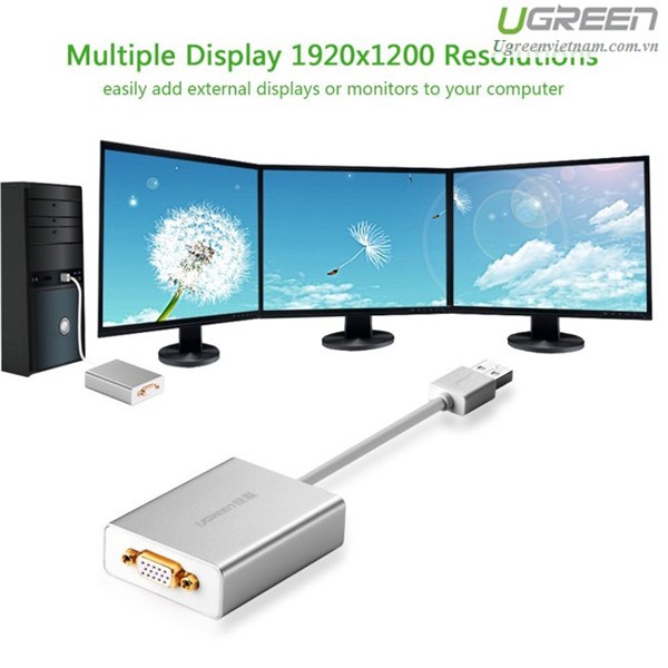 Cáp chuyển đổi USB to VGA chính hãng Ugreen 40244