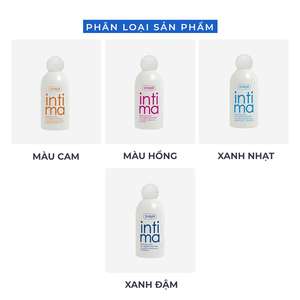 Dung dịch vệ sinh phụ nữ intima ziaja làm sạch chống khô cân bằng pH ngừa vi khuẩn gây mùi - Chai 200ml DD02