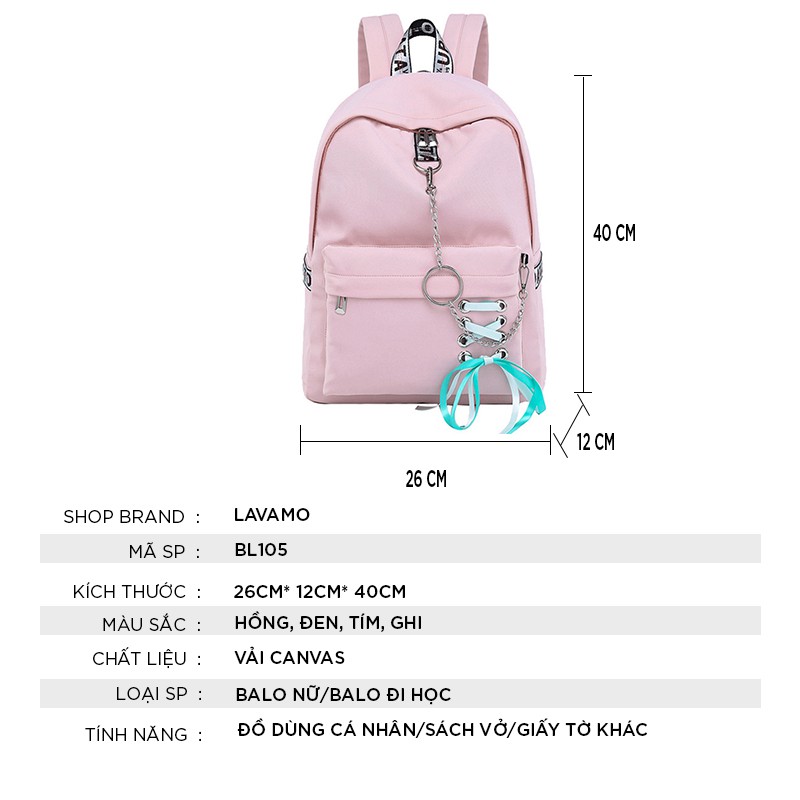 Balo nữ du lịch đi học giá rẻ thời trang cute đẹp BL105