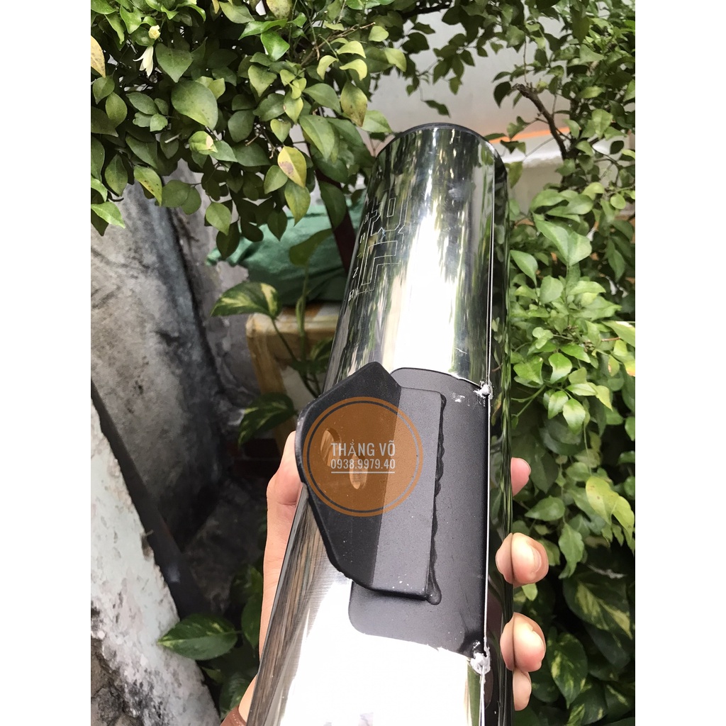 Pô CBR, Lon pô CBR Redleo full inox tặng kèm Adaptor đồ chơi phụ kiện Exciter Winner Satria Raider Sonic Wave Sirius