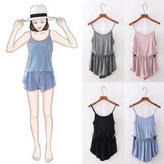 Set đồ ngủ ngắn vải phi bóng thời trang nữ tính