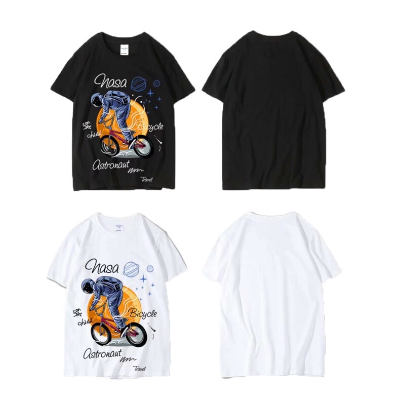 Áo thun IELGY tay ngắn cổ tròn dáng rộng in họa tiết phong cách hip hop thời trang cho nam