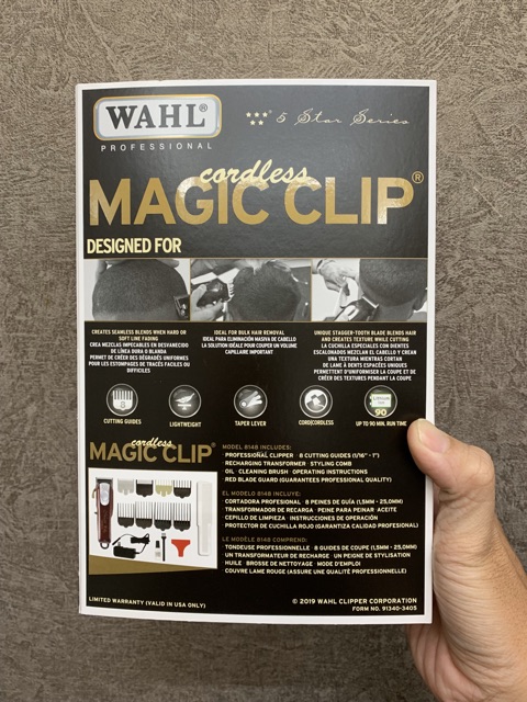 TÔNG ĐƠ WAHL MAGIC CLIP CORDLESS  mẫu mới - Magic pin nội địa mỹ