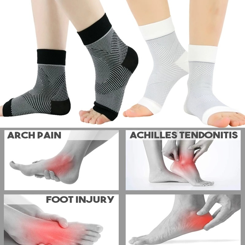 1 Cặp Vớ Nén Bảo Vệ Mắt Cá Chân Chống Trượt Hỗ Trợ Tập Luyện Thể Thao Yoga Pilates