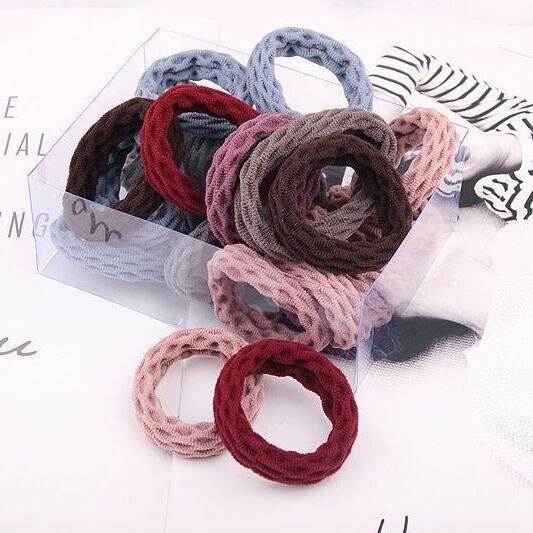 Dây cột tóc cao su co giãn không đường may kiểu dáng đơn giản phong cách Hàn Quốc