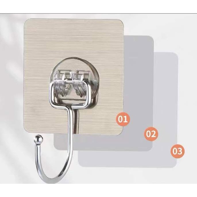 Móc Dán Tường Siêu Dính Chịu Lực Tốt Treo Tường Chắc Chắn CÁC LOẠI | 6x6 cm |  Hình 3D 7,5cm | móc Inox 7cm