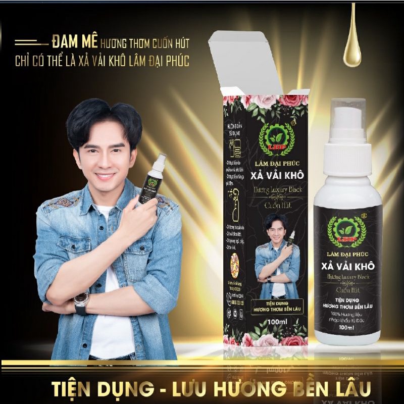 Xịt thơm quần áo xả vải khô Lâm Đại Phúc khử mùi làm mềm vải lưu hương lâu 48h 100ml