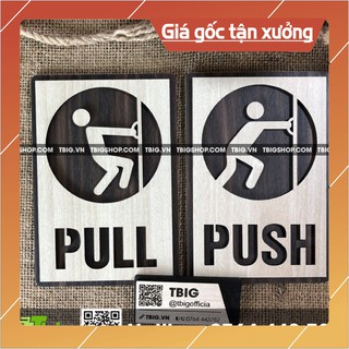 [tranh truyền cảm hứng] Bảng gỗ Pull Push gắn cửa bằng keo 2 mặt