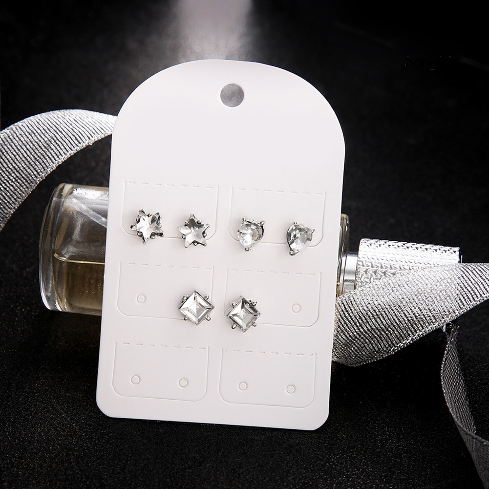 (Hàng Mới Về) Set 3 Đôi Bông Tai Hình Vuông / Ngôi Sao / Trái Tim Đáng Yêu Cho Nữ