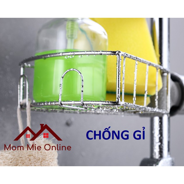 Giá inox đựng vật dụng rửa chén gắn vòi nước - Q003