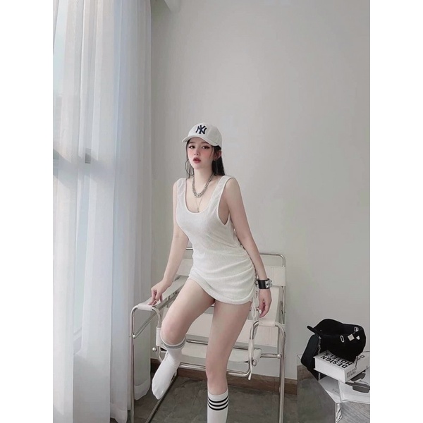 Váy ba lỗ rút dây eo hở lưng | BigBuy360 - bigbuy360.vn