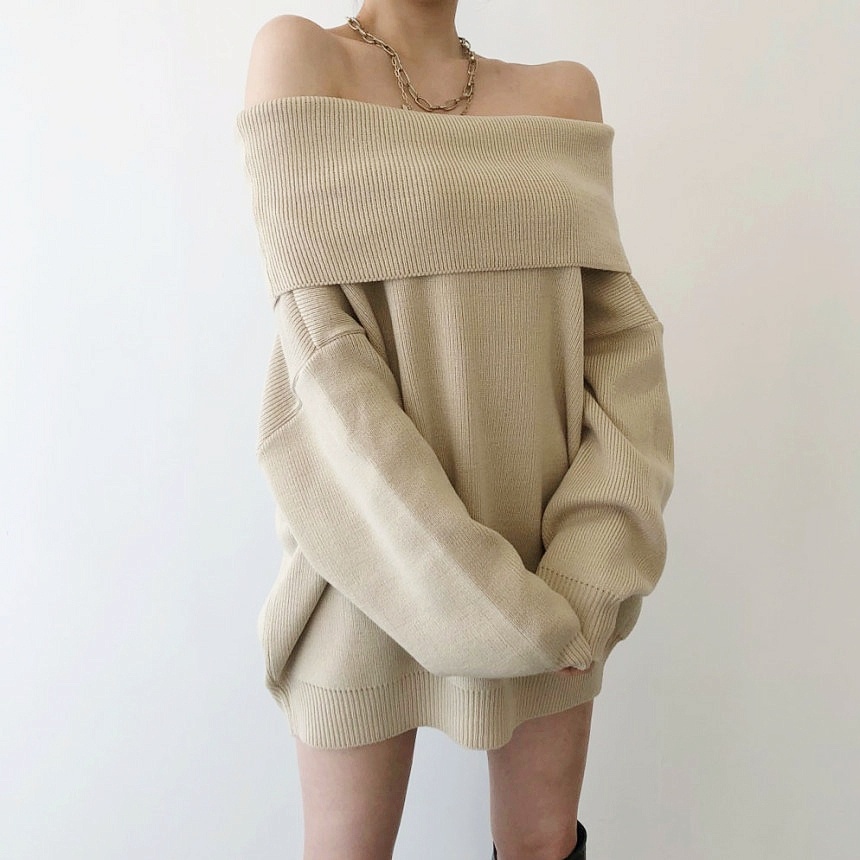 ÁO LEN TRỄ VAI OVERSIZE PHONG CÁCH CHÂU ÂU