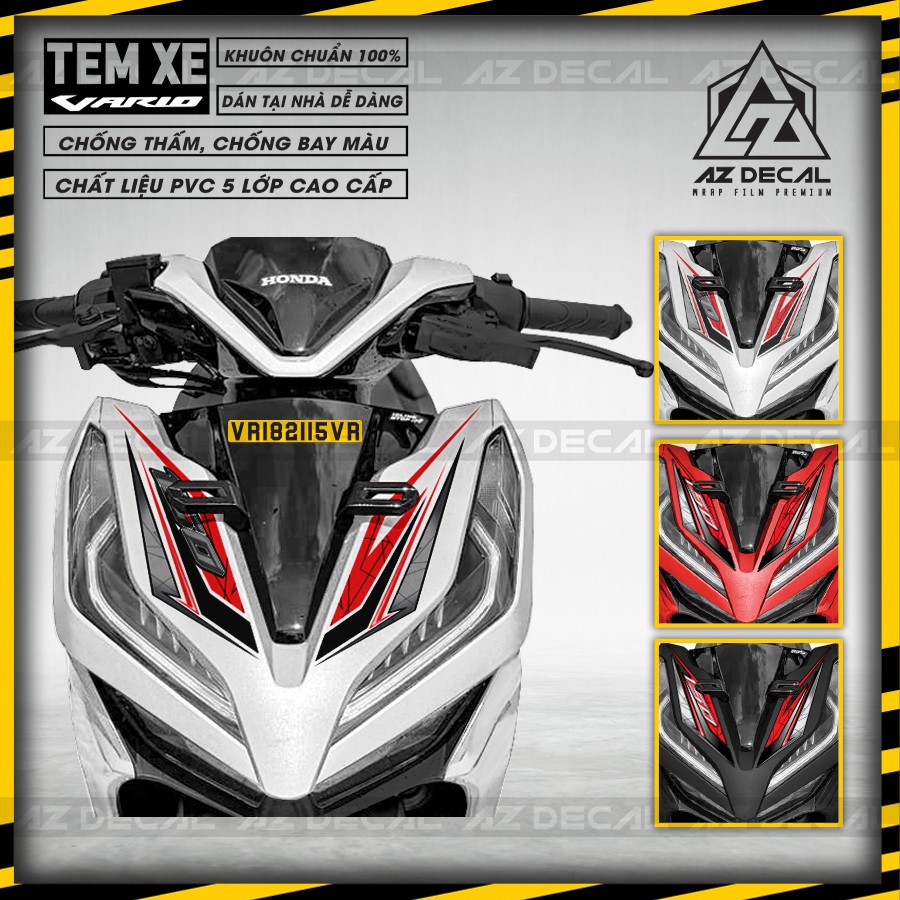 Tem Xe Vario Chữ Cách Điệu | VR182115VR | Tem Rời Xe Vario, Chất Liệu Decal Cao Cấp, Dễ Dán