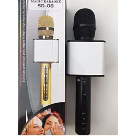 Micro Karaoke Bluetooth SD-08, Micro Không Dây Kèm Loa Nhỏ Gọn, Âm Thanh Siêu Chuẩn Tiện Dụng