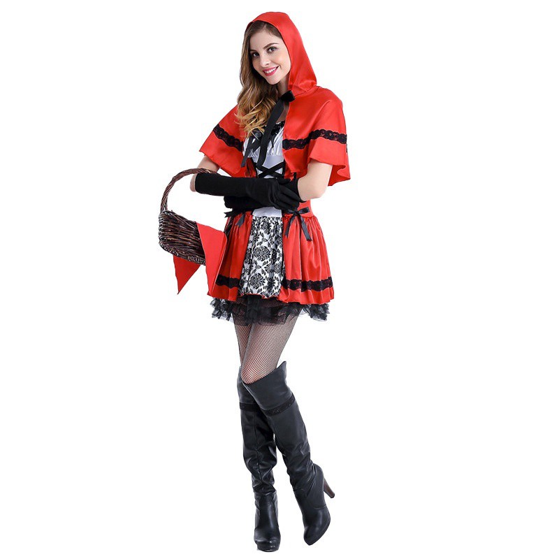 Mới Little Red Riding Hood Savage Bà Bán Diêm Của Cô Bé Mới Chơi Game Đồng Phục Halloween Tiệc Quần Áo