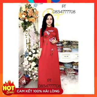 Áo dài lụa tây thi thêu lắc tay hang siêu cao cấp