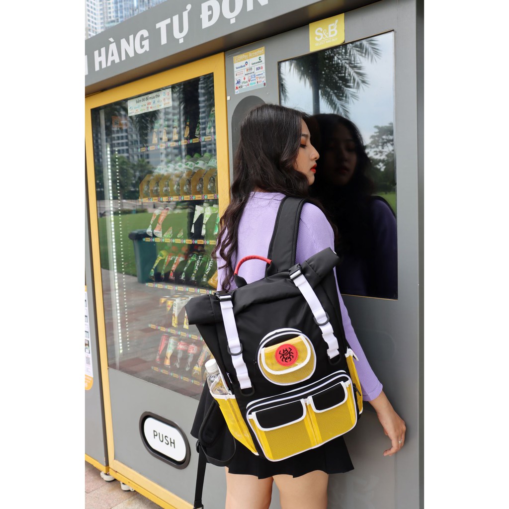 Balo Cuộn Miệng Unisex Streetwear Màu Vàng - Scarab® Healing Roll Top Backpack