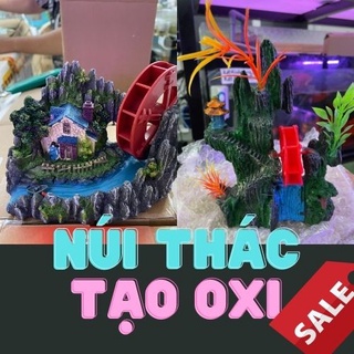 Mô hình trang trí bể cá núi đá , cây bonsai , thác nước nhỏ tạo oxi , phụ kiện thủy sinh