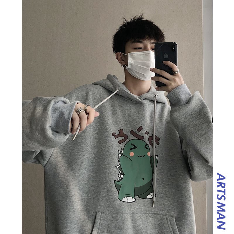 Áo Hoodie Dài Tay In Hình Khủng Long Đáng Yêu Dành Cho Nam