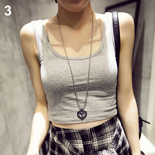 Áo Croptop ba lỗ thể thao không tay màu trơn thời trang quyến rũ cho nữ | BigBuy360 - bigbuy360.vn