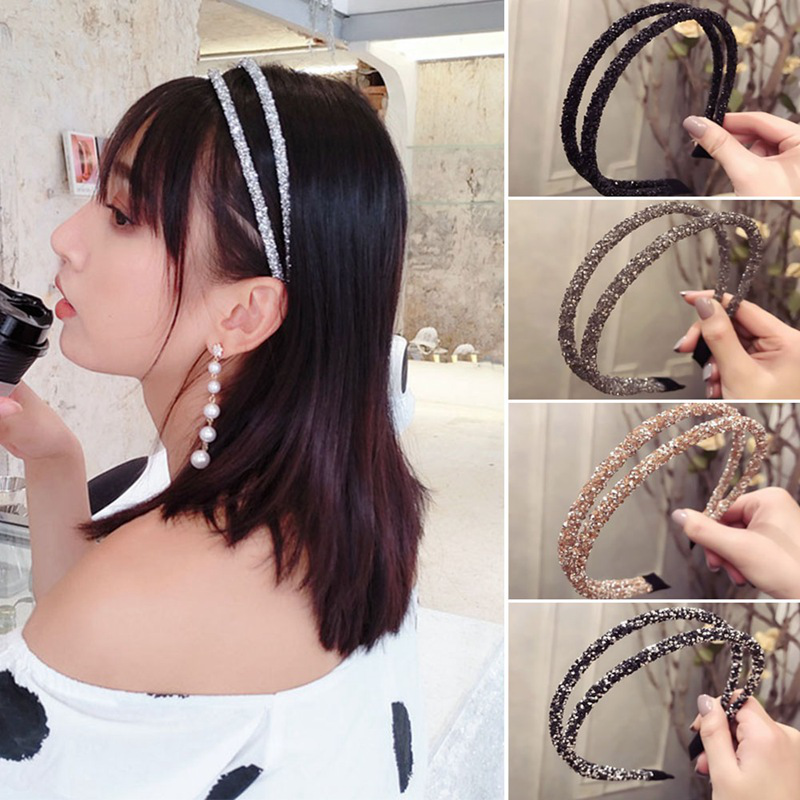 Băng Đô Cài Tóc Đính Đá Lấp Lánh Phong Cách Hàn Quốc Cho Nữ