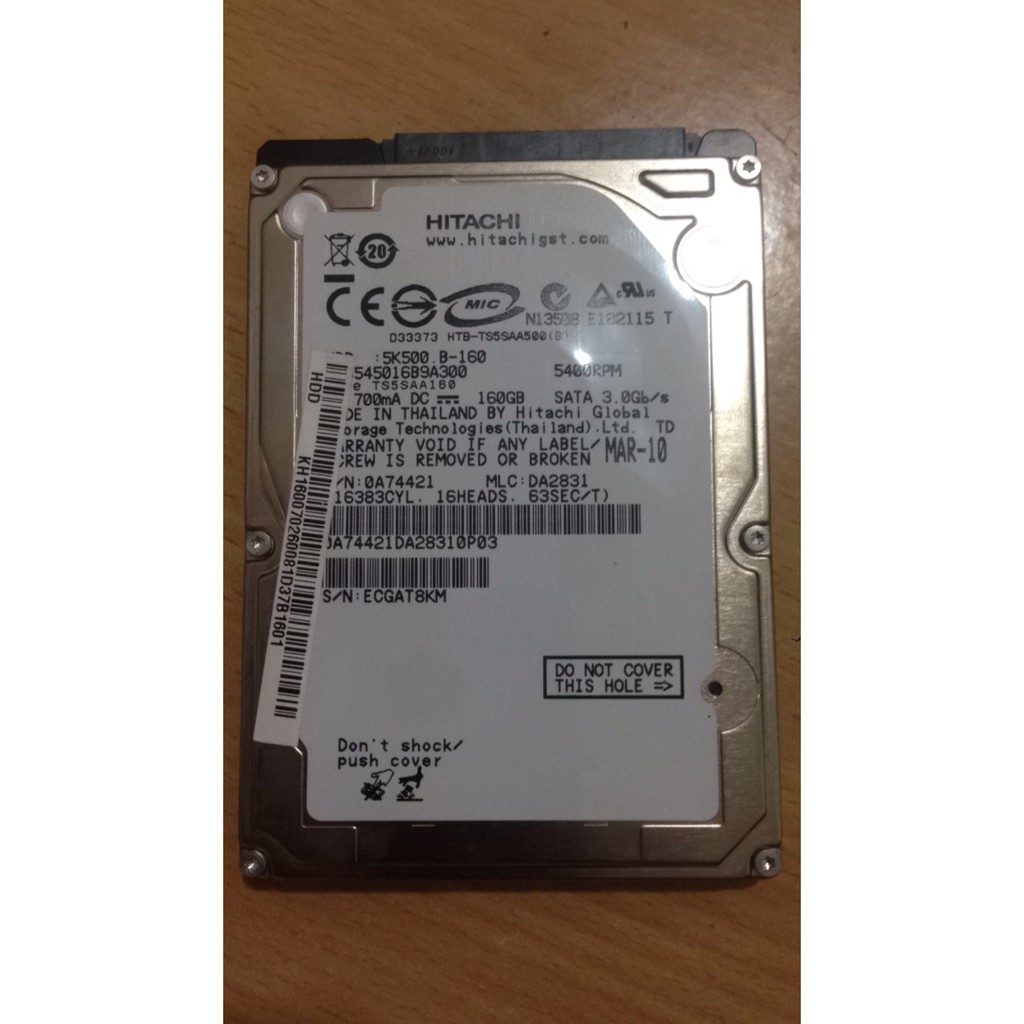 Hdd laptop chuẩn 2.5 ich 160gb tốc độ 5400 prm | BigBuy360 - bigbuy360.vn