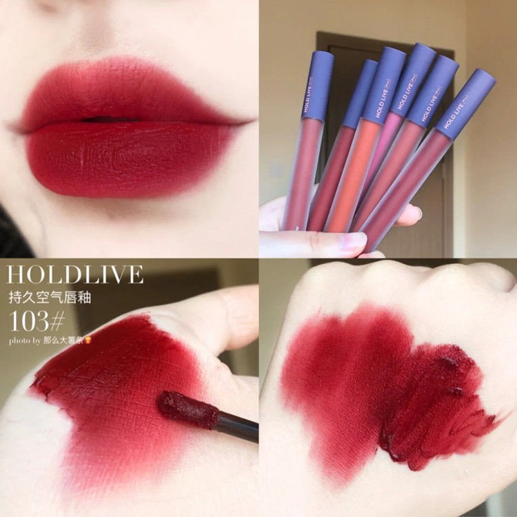 (màu mới 2022) Son môi màu lì mịn HOLDLIVE chính hãng nội địa Trung Durable Air Lip Gloss