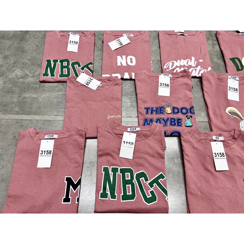 Áo phông tay lỡ 3158 cotton khô mặc mát MÀU HỒNG