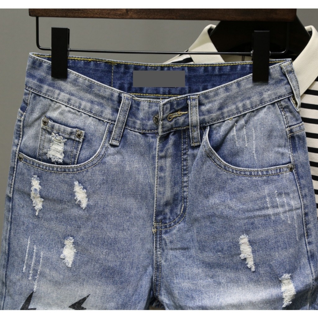 Quần Short Nam VNXK SH255JM Short Jean Nam Xanh Họa Tiết mẫu hót trẻ trung (44-70KG) | BigBuy360 - bigbuy360.vn