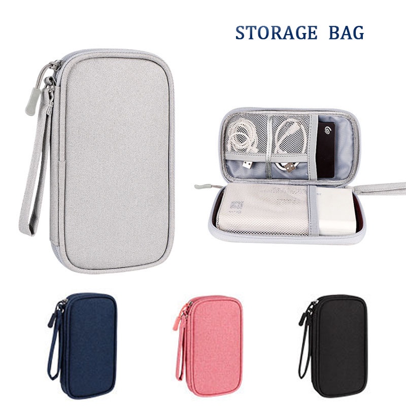 Túi đựng dây cáp/tai nghe kỹ thuật số có khóa kéo di động sắp xếp gọn gàng