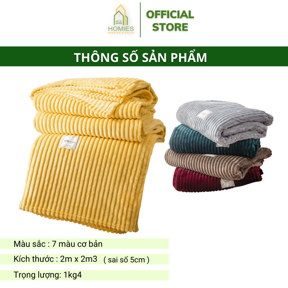 Chăn Tuyết Mùa Hè HOMIES Bedding &amp; Décor Họa Tiết Kẻ Tăm Mềm Mịn Nhập Khẩu - Kích Thước 2m x 2m3